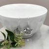 Sterling Silver Cherry Blossom Disk Earrings