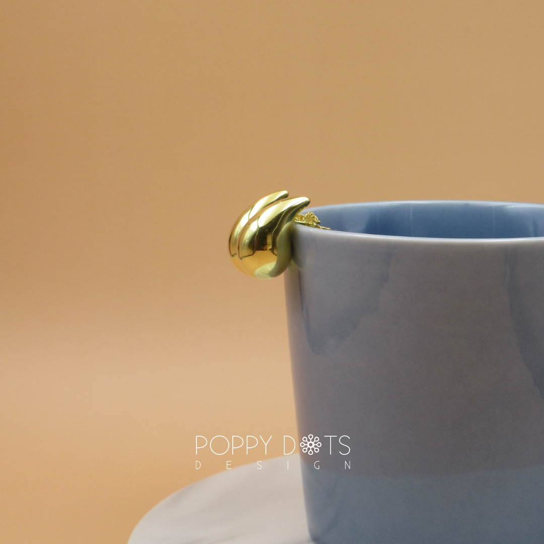 Sterling Silver Gold Plated Chunky Teardrop Studs