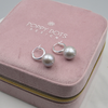Sterling Silver Classic Grey Pearl Drop Huggie Hoop Earrings