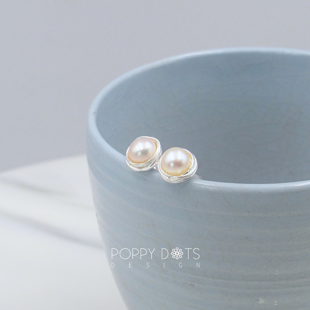 Sterling Silver Classic Pearl Studs