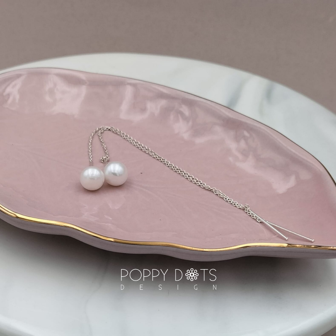 Sterling Silver Classic Pearl Threader Earrings