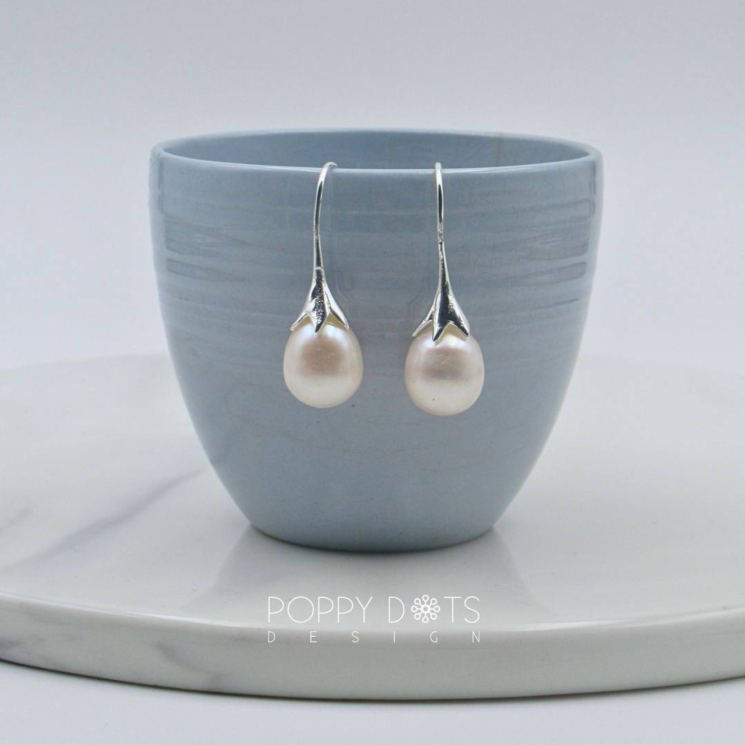 Sterling Silver Classico Pearl Drop Earrings