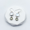 Luxurious Sterling Silver Coin Pearl Green Amethyst Earrings