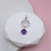 Luxurious Sterling Silver Coin Pearl and Purple Amethyst Pendant