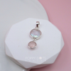 Luxurious Sterling Silver Coin Pearl and Rose Quartz Pendant