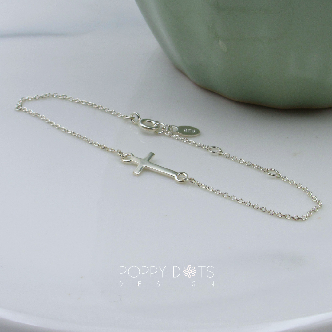 Sterling Silver Cross Bracelet