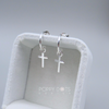 Sterling Silver Pretty Woman Cross Hoops