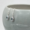 Sterling Silver Dainty Blue Topaz Filigree Earrings