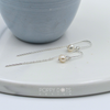 Sterling Silver Dainty Pearl Threader Earrings