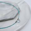 Delicate Sterling Silver Turquoise and Blue Topaz Boho Necklace