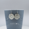 Sterling Silver Daisy Mother of Pearl Disk Earrings