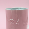 Sterling Silver Dangling Sweet Heart Stud Earrings
