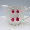 Sterling Silver Dazzle Drop Rubellite Earrings