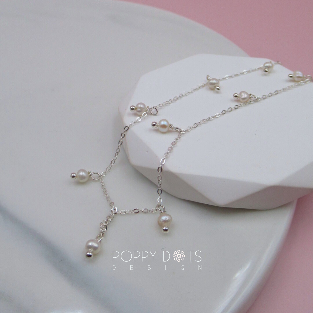 Sterling Silver Dazzle Freshwater Pearl Necklace