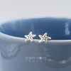Sterling Silver Tiny Detailed Starfish Studs