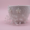 Sterling Silver Dewdrop Branch Pearl and Crystal Earrings