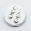 Luxurious Sterling Silver Double Coin Pearl Earrings