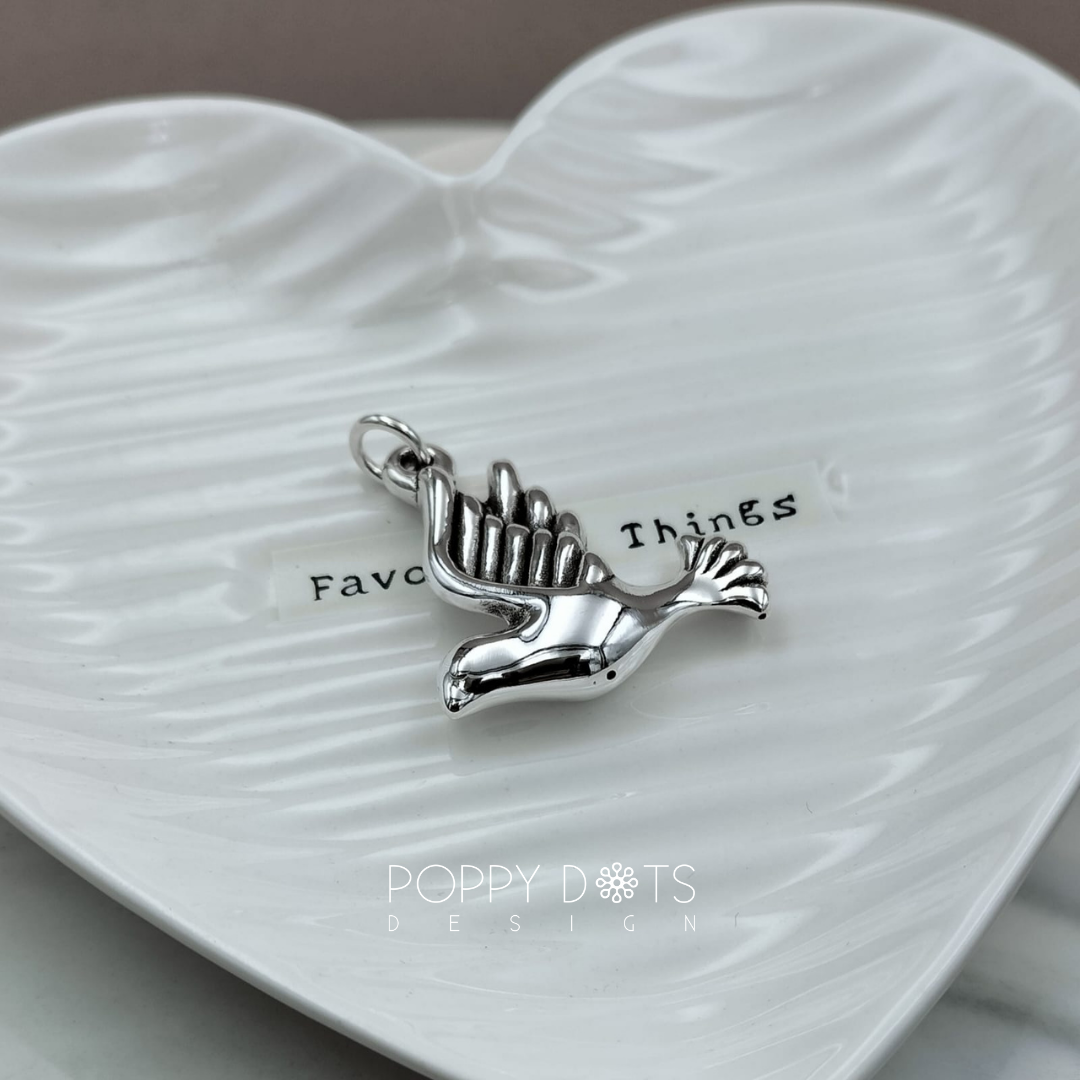 Sterling Silver Chunky Dove Pendant