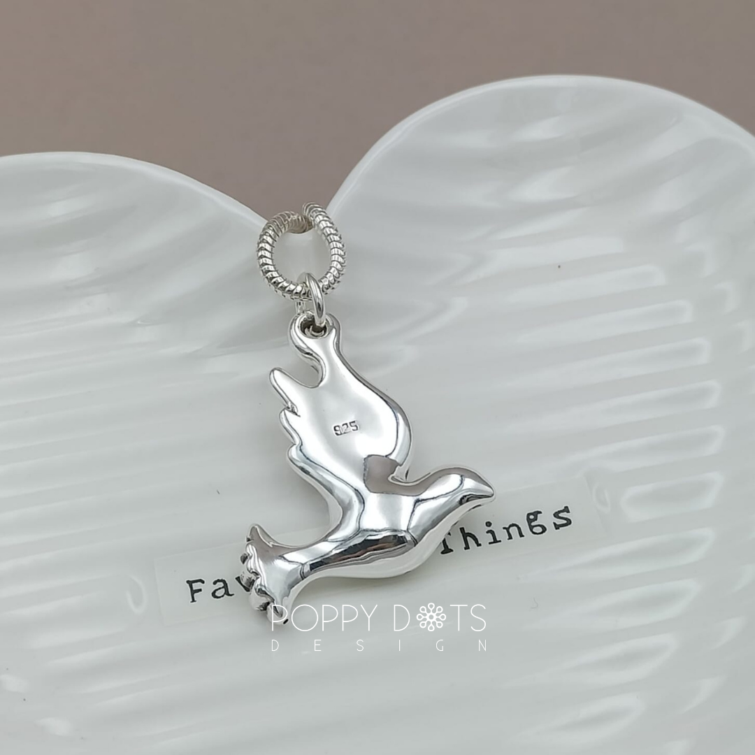 Sterling Silver Chunky Dove Pendant