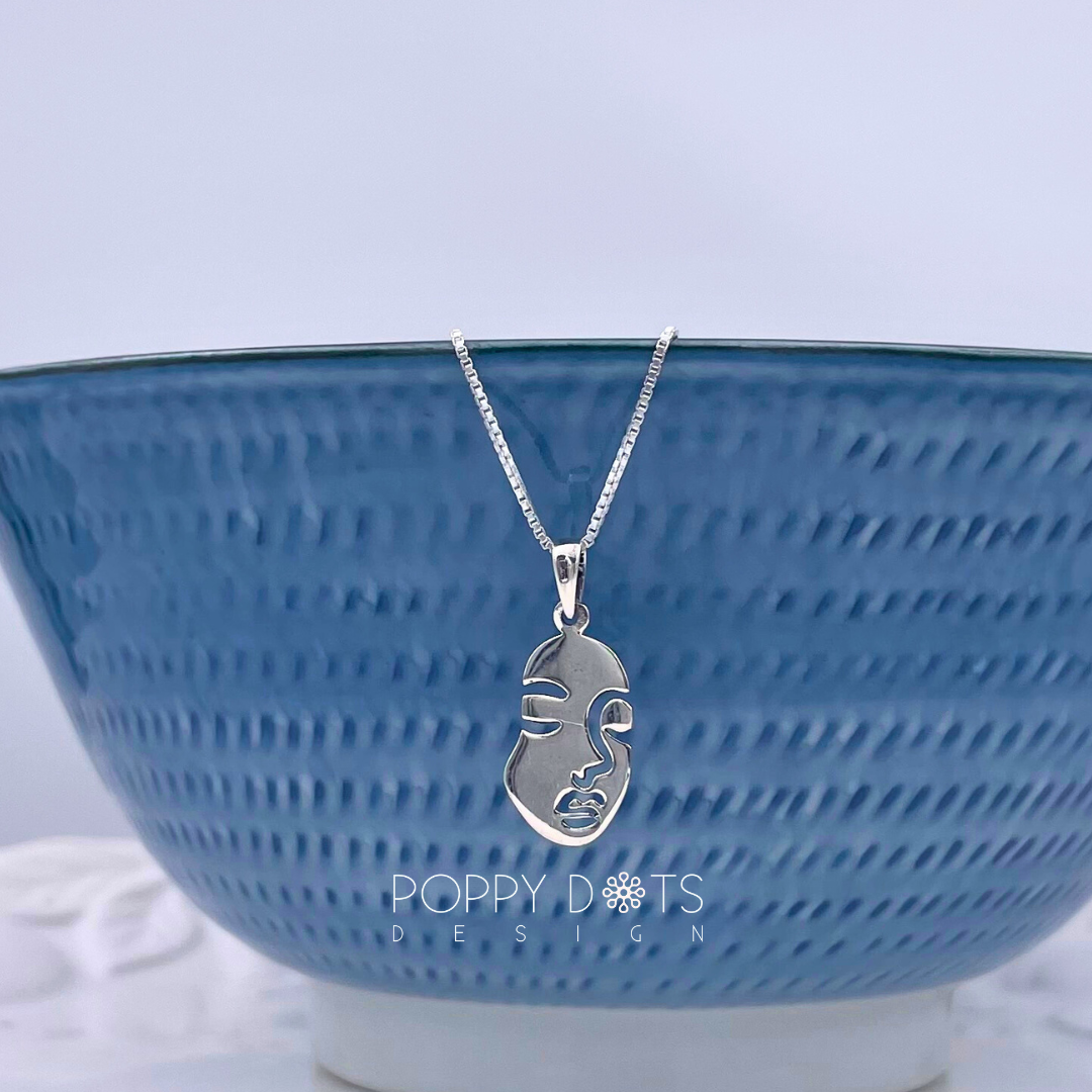 Sterling Silver Arty Face Pendant