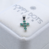 Sterling Silver Emerald Cross Pendant