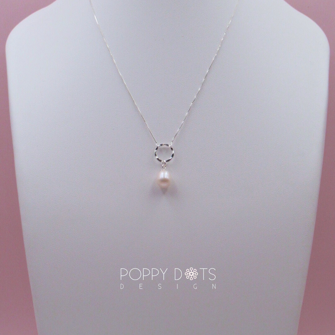 Sterling Silver Eternity Freshwater Pearl Necklace