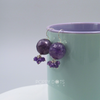 Sterling Silver Faceted Purple Amethyst Cluster Earrings