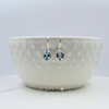 Sterling Silver fixed hook Oval Blue Topaz Earrings