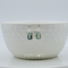 Sterling Silver Solid Hook Rectangular Blue Topaz Earrings