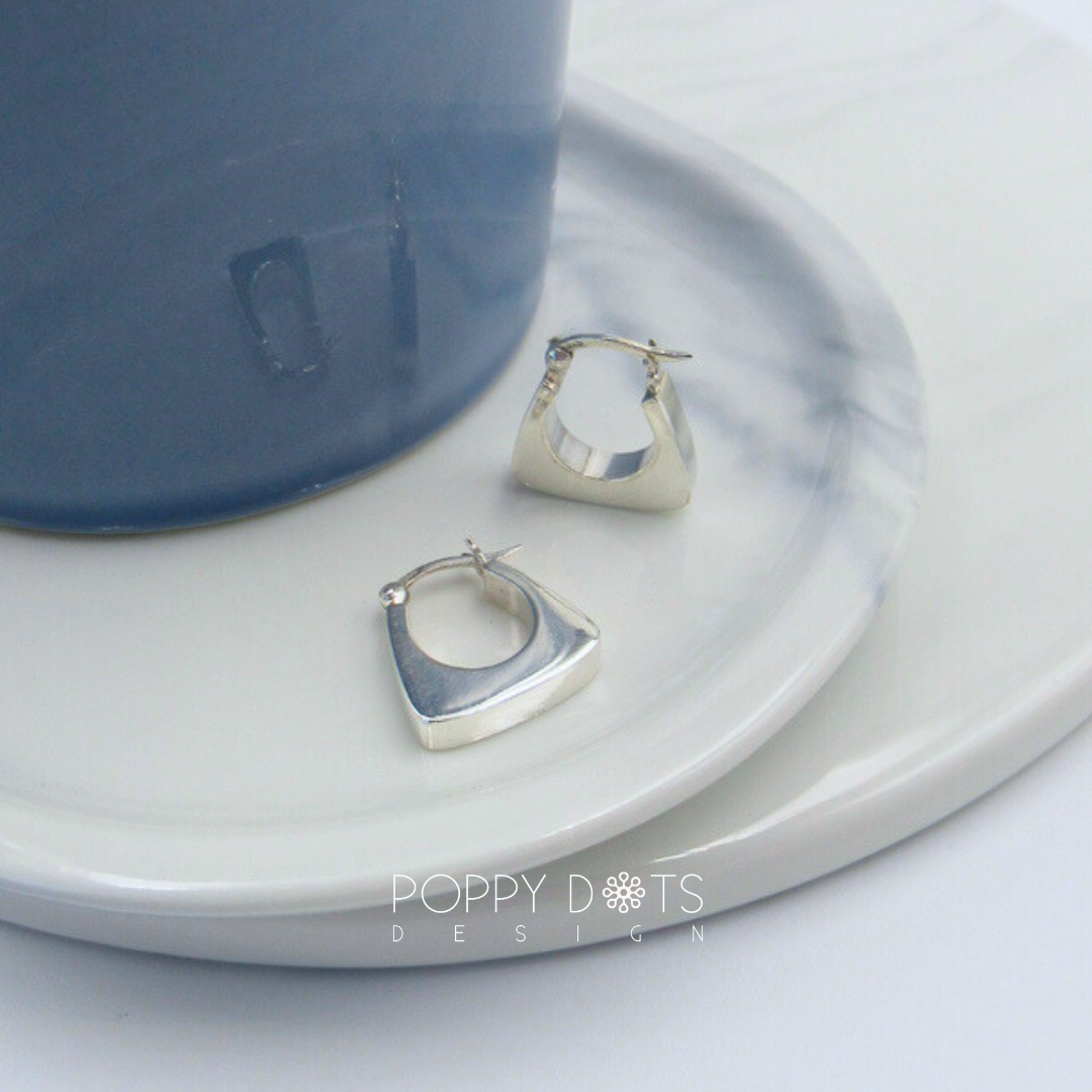 Sterling Silver Chunky Flat Bottom Hoops