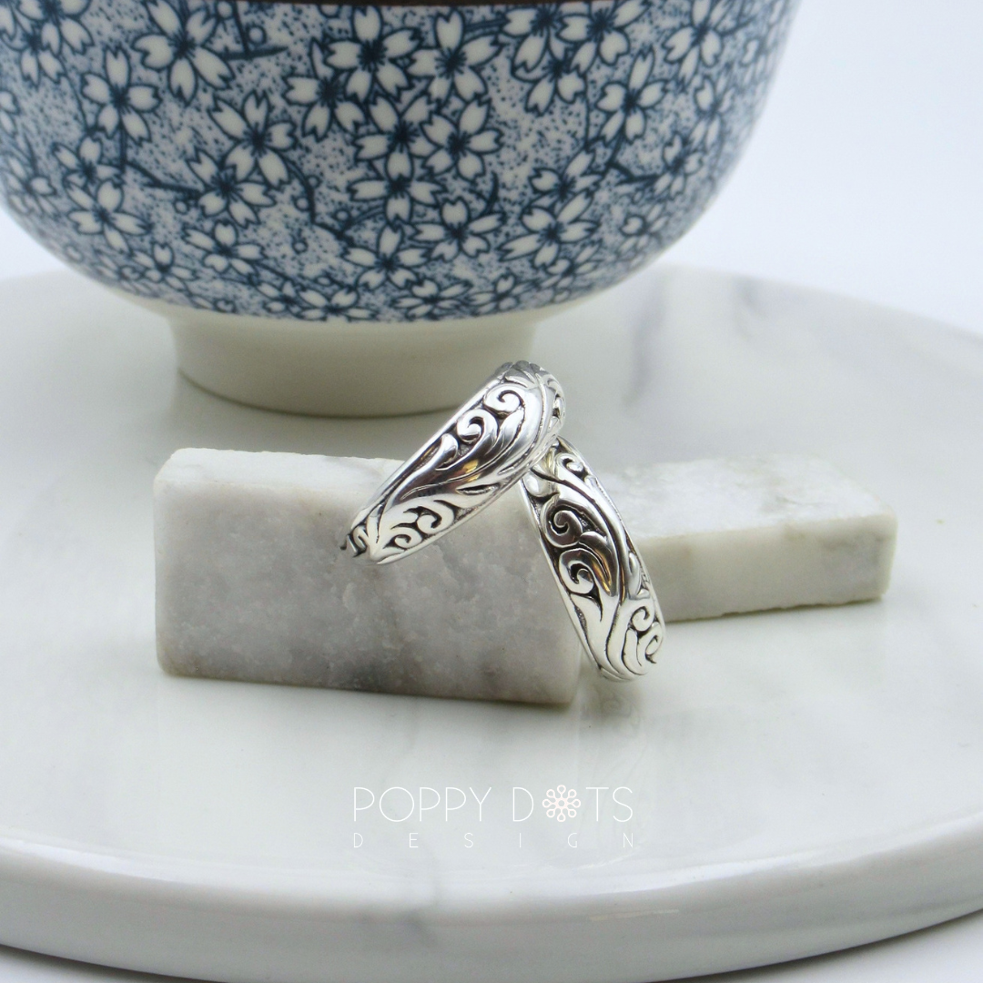Sterling Silver Flourish Hoop Stud Earrings