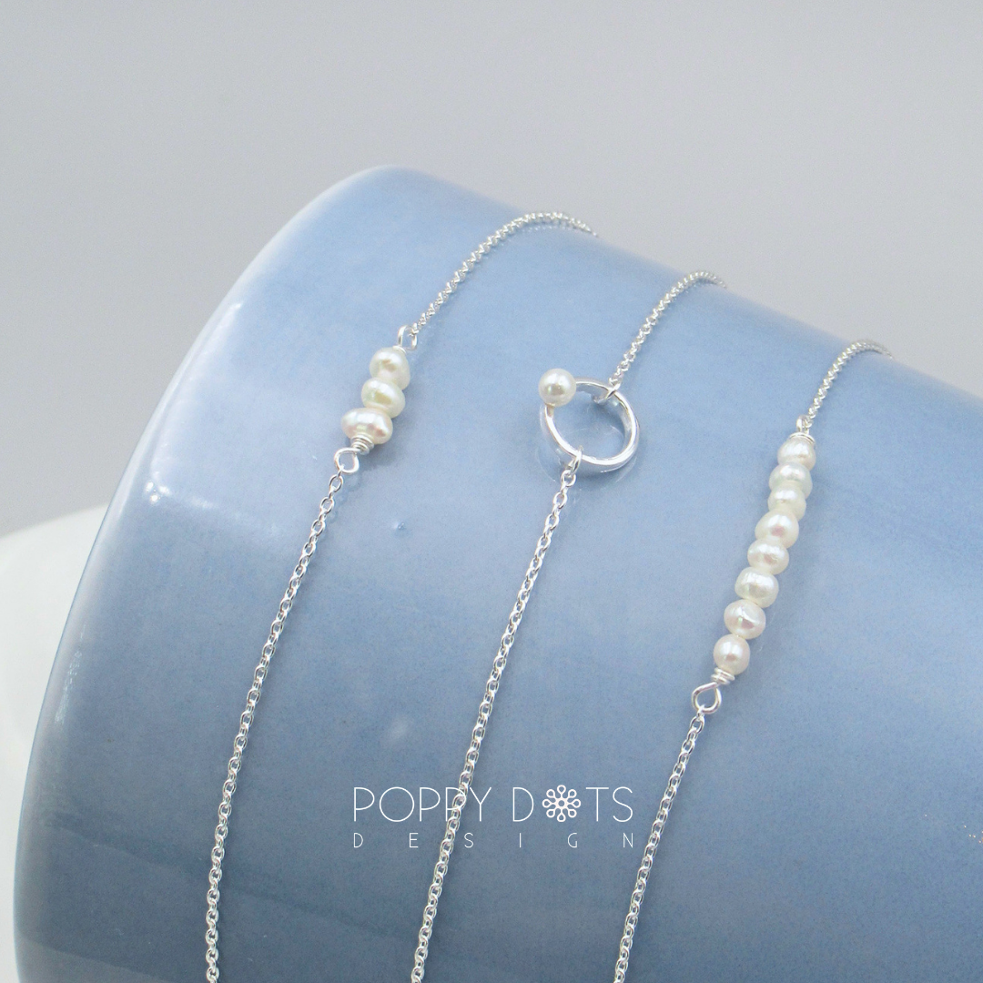 Sterling Silver Eternity Pearl Bracelet