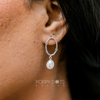 Sterling Silver Oval Pearl Drop Studs