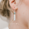 Exclusive Sterling Silver Blue Topaz Long Pearl Earrings