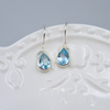 Sterling Silver Modern Teardrop Blue Topaz Earrings