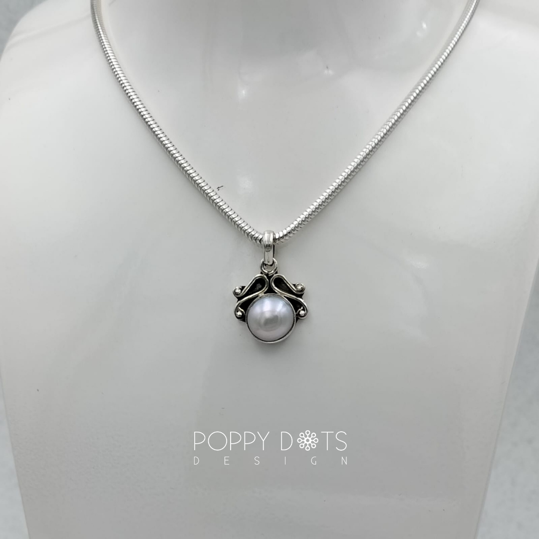 Sterling Silver Frilly Pearl Pendant