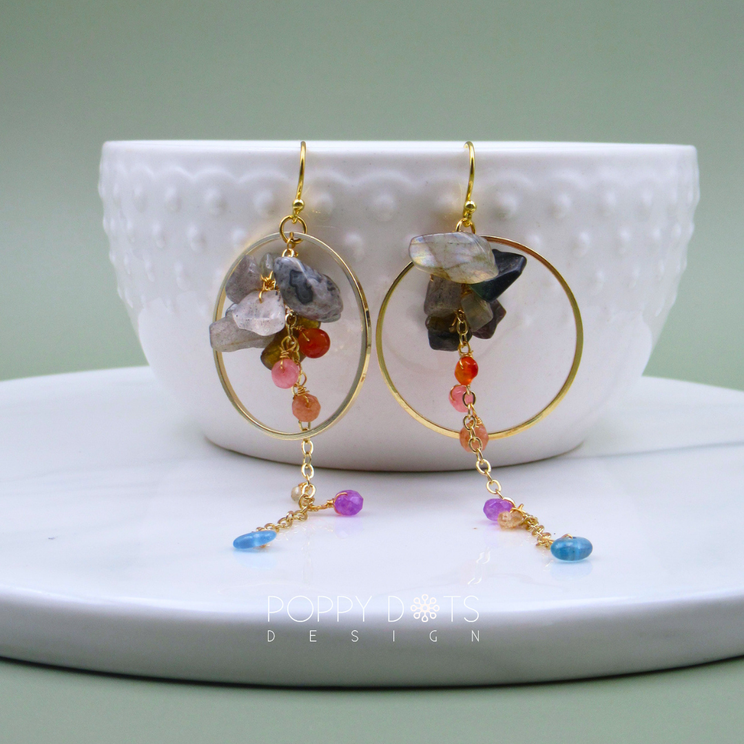 The Empress: Tourmaline Gold-Plated Sterling Silver Hoop Earrings