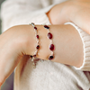 Sterling Silver Faceted Oval Garnet Bracelet