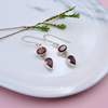 Sterling Silver Modern Garnet Earrings
