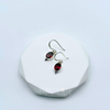 Sterling Silver Stylish Oval Garnet Earrings