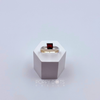 Sterling Silver Square Garnet Solitaire Ring