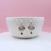Sterling Silver Lotus Cab Garnet Earrings