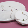 Sterling Silver Mixed Gem Necklace - Garnet, Topaz, Peridot, Amethyst and Citrine