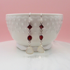 Sterling Silver Multiform Double Garnet & Moonstone Earrings