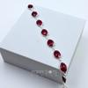 Sterling Silver Faceted Oval Garnet Bracelet