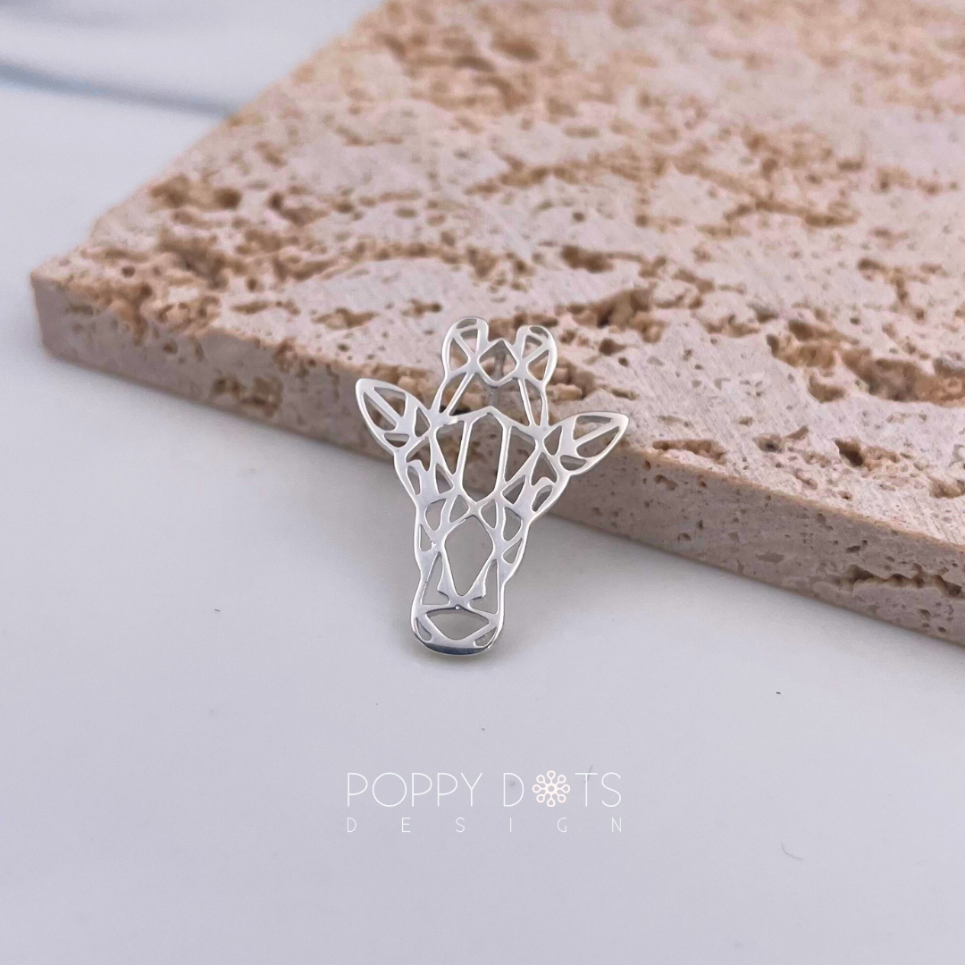 Sterling Silver Geometric Giraffe Pendant