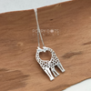 Sterling Silver Giraffes in Love Pendant