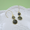 Sterling Silver Gold Plated Round Labradorite Earrings
