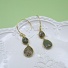 Sterling Silver Gold Plated Teardrop Labradorite Earrings