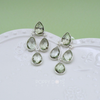 Sterling Silver Chandelier Green Amethyst Studs